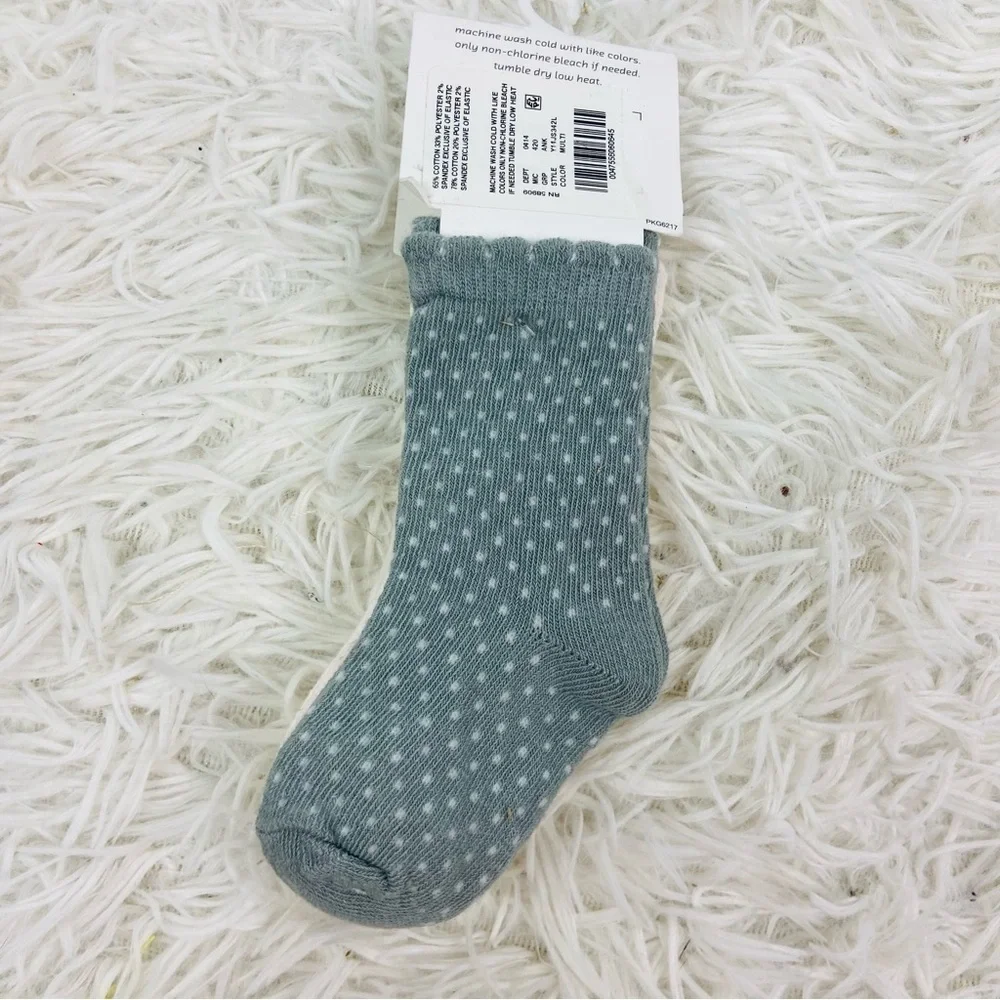 NWT STARTING OUT 3 pairs of knit polkadot girls socks size 6-12 months